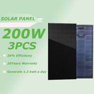 【3PCS】200watts Solar Panel Dual Glass 10Years Guaranty Generate 1.2kwh For Your House Life