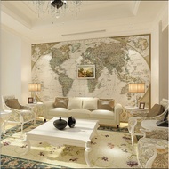 Annagood Custom European Retro Large HD The World Map Mural Wallpapers Home Decoration Wallpaper Sel