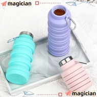 MAGICIAN Collapsible Water Bottle, Leakproof 17oz Foldable Water Bottle, Portable With Carabiner Lig