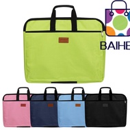 BAIHEE File Folder Zipper Canvas A4 Size Big Capacity Waterproof Handbag