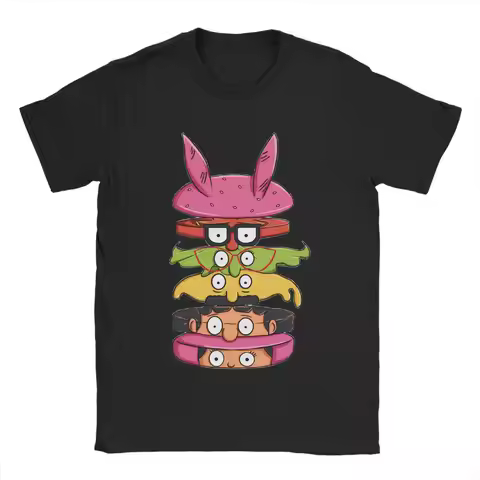 Awesome Bob Burgers A Belcher Burger T-Shirts Men Crew Neck Cotton T Shirts Short Sleeve Tees Gift I