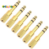 Quarter Inch Adapter, 6.35mm (1/4 Inch) Male to 3.5mm (1/8 Inch) Female Headphone Jack Plug, Gold 6 