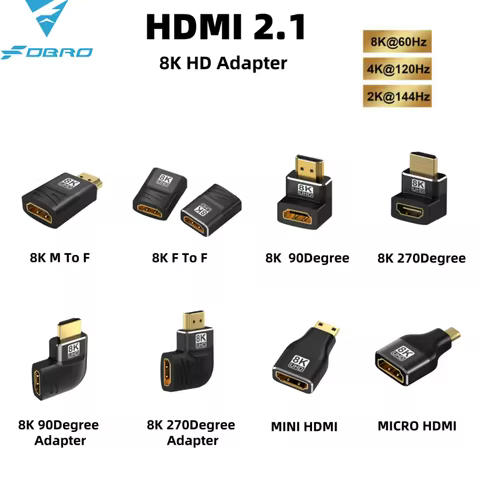 HDMI 2.1 Cable Adapter 8K 60HZ 4K 120HZ Mini Micro hdmi to hdmi Converter Male to Female for ps5 ps4