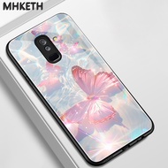 Case For Samsung A6+ 2018 J8 2018 J7 pro J6 Plus 2018 J6 Prime Butterfly Glass