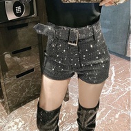 Full Diamond Shorts Female Korean Versionfrench styleFashionable Age-Reducing Dopamine High Waist Sl