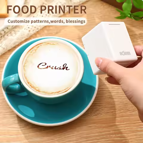 Coffee Printer Food Printer Mobile Color Mini Handheld Inkjet Printer Edible Ink Food Printing WIFI 