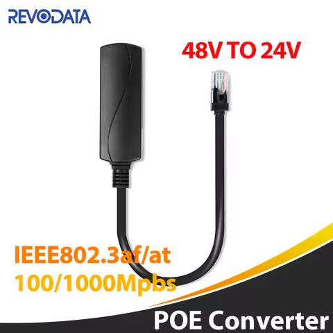 1.0G PoE 48V to 24V PoE Converter, RJ45 Port Output 24V/1A, 24W Max, IEEE802.3 AF/AT for Power Passi