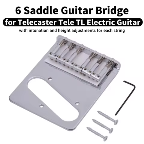 6 Saddle Guitar Bridge (7-shaped String Code) 10.8mm String Spacing High Quality Suitable for Teleca