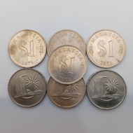 S1 1Ringgit Coin 1971 NormalConditions Malaysia Duit Syiling Lama Old Coins CollectibleOnly