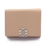 【二手】 LOEWE Anagram 三折錢包 C821TR2X1 灰褐色皮革女士錢包