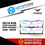 T-FORCE DELTA RGB 32GB (16GBx2) 6000MHZ DDR5 - WHITE - FF4D532G6000HC38ADC01