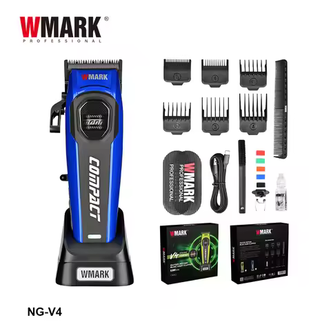 WMARKNG-V4 Outer-rotor Brushless Sculpting Hair Clipper with 8000 RPM DLC Blade Head and Oil Head wi
