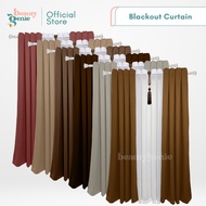 4in1 | BG High-end Blackout Brown Coffee Shade Curtain | Ring | 6ft 7ft 8ft | Living Bedroom Kurtina