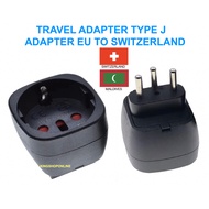 Eu to Switz Plug Adapter Standard Socket Travel Converter Switzerand To Eu / Type C Type E/F Type J 