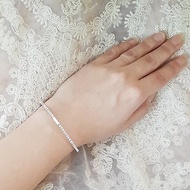 Silver Rectangle point Single Line Flexible Bangle Bracelet