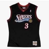 Allen Iverson Philadelphia 76ers 2000-01 Mitchell & Ness Swingman 客場 球衣 黑色
