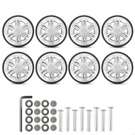 8Pcs Luggage Replacement Wheels 60mm Double Luggage Wheels Rubber Suitcase Wheels Repair Kits Easy I