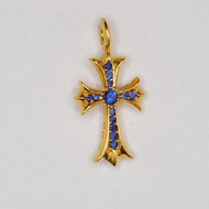 Chrome hearts 22k tiny E 藍寶石M szie