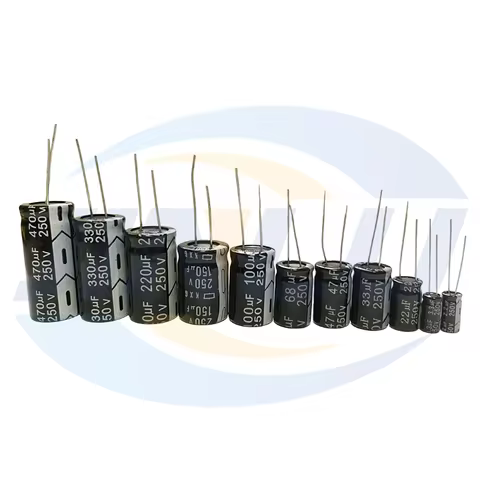 250V Aluminum Electrolytic Capacitor 1UF 2.2UF 3.3UF 4.7UF 10UF 22UF 33UF 47UF 100UF 220UF 330UF 470