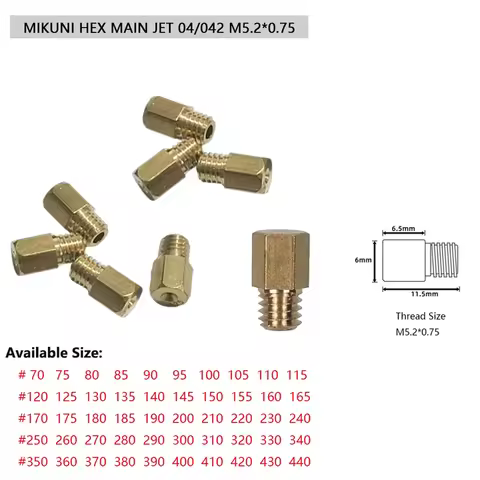 10Pcs Main Jets For MIKUNI VM TM TMX Carburetor 4/042 Scooter Injectors Nozzle Size 70-440 Pocket Tu