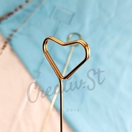 V-TEC Stick Gold Greeting Card Transparent Heart Shape Round/ Box (1 Pcs)