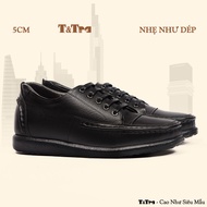 [5CM] Men's Height Increasing Shoes T&Tra T171 Black Striped - Light as Slippers