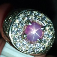 Batu Cincin Purple Safir Star Ceylon Mata Udang Asli