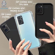 Oppo A36 / A76 / A96 / A96 4G shockproof case black, cream, square border, transparent shockproof