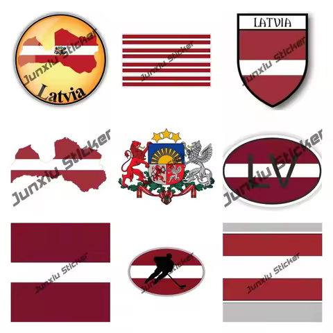 Latvian Coat of Arms Sticker Decal Self Adhesive Vinyl Latvia Flag LV Car Assessoires Premium Qualit