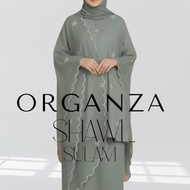 ✨Premium shawl Organza High Quality Embriodery Malay Organza Shawl Klasik Sulam Organza Selendang Ba
