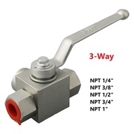 Hydraulic Ball Valve 3 Way High Pressure Ball Valve 1/4'' 3/8'' 1/2'' 3/4''BSP M18*1.5 500 Bar Hydra