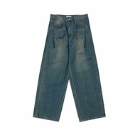 Quần Jeans Denim Cạp Lows Washed Street Style Retro Wide Leg for Couples Jennie Kim Intelligent Life