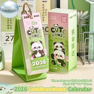 TimeHebay 2026 Desk Calendar With Gold Ring Binding 365 Days Cute Panda Painting Inspirational Quote