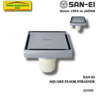 SAN-EI HN908 Ceramic Floor Drain Square Brass Material Chrome Finish Size 100x100mm Suitable for 3 I