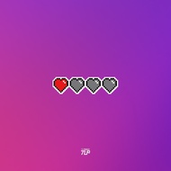 TLP Reflective Car Sticker Blood Strips Blood Slot Game Console Pixel Peach Heart Life Value Stand-a