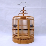 Bird Cage Bamboo Thrush Bird Cage Sichuan Cage Eight Brothers Bird Cage Large Full Set of Accessories Handmade Old Materials Bamboo Bird Cage