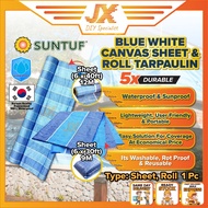 SUNTUF Blue White Canvas Roll Tarpaulin 6ft x 40ft(12M) / Kanvas Biru Putih