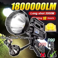 💪 1800000LM XHP90 USB Rechargeable Torch | Lampu Suluh USB Dicas Semula XHP90 1800000LM Kalis Air Wo