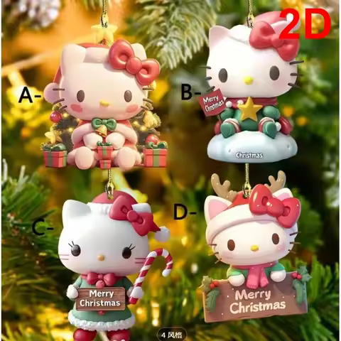 2D Christmas Hello Kitty Hanging Pendant Party Favors Advent Calendar Kuromi Backpack Charms Pendant