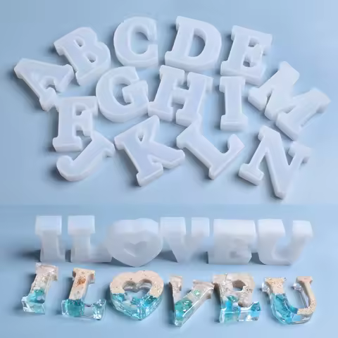 Uppercase Letter Epoxy Resin Silicone Mold Capital Letter Soft Mold for DIY UV Resin Alphabet A To Z