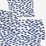 有機棉被套枕套兩件組 – FISH BED SET, BLUE