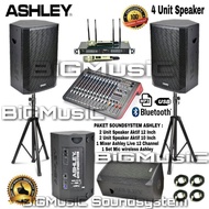 Paket sound 4 speaker Ashley MA12A MA10A Original mixer live 12channel