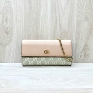 Gucci粉色牛皮WOC長夾 546585