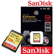 SanDisk Extreme SD Card 128GB ความเร็ว อ่าน 150MB/s เขียน60MB/s (SDSDXV5_128G_GNCIN) ใส่ กล้อง กล้องถ่ายรูป กล้องถ่ายภาพ กล้องคอมแพค กล้องDSLR SONY Panasonic Fuji Cannon Casio Nikon