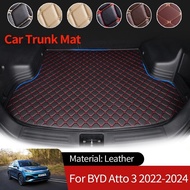 Car Boot Liner Cargo Leather Rear Trunk Mats Luggage FLoor Tray Waterproof Carpet Accessories for BYD Atto 3 Yuan Plus 2022 2023