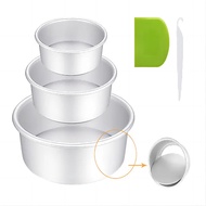 4/6/8/10 Inch Removable Bottom Aluminum Round Cake Pan Baking Tray Layer Tier Cake Pans Cheesecake T