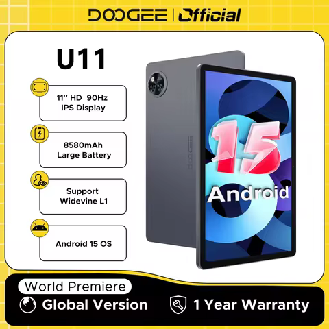Global Version DOOGEE U11 Android 15 Tablet 11" Ultra-clear 90Hz Display 16GB(4+12) 128GB 8580mAh Ba