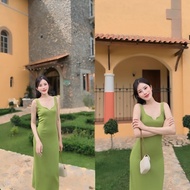 KANYA - V-Neck Dress ชุดเดรสไหมพรม ดีเทลคอวี (7C-7D) / (15K-15L)