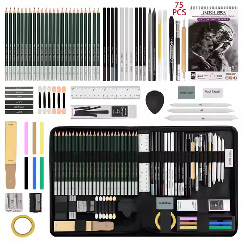 14/29/46/64/68/75 pcs Drawing Sketching Coloring Set Drawing Pencils & Sketching Kit Art Tool Kit Pr