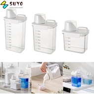 SUYO Washing Powder Dispenser, Airtight Transparent Detergent Dispenser, Portable with Lids Plastic Laundry Detergent Storage Box Laundry Room Accessories